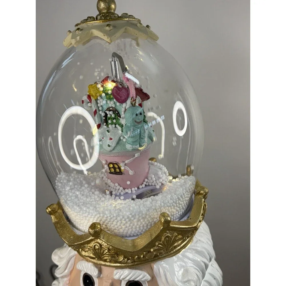 Cupcakes & Cashmere  18” Nutcracker Light Up Snow Globe  Musical Christmas Mint